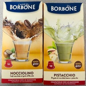 Nocciolino and Pistacchio Caffe Borbone Nespresso compatible